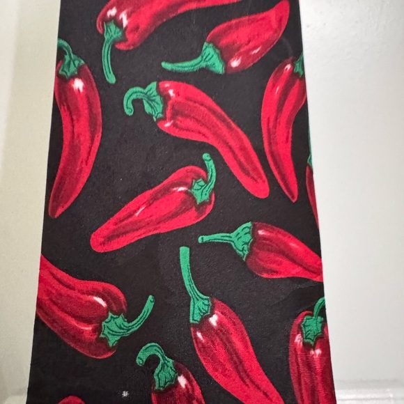 Addiction Red and Black Chili Pepper Tie - Picture 4 of 5